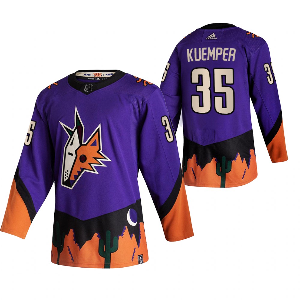 2021 Adidias Arizona Coyotes #35 Darcy Kuemper Purple Men Reverse Retro Alternate NHL Jersey